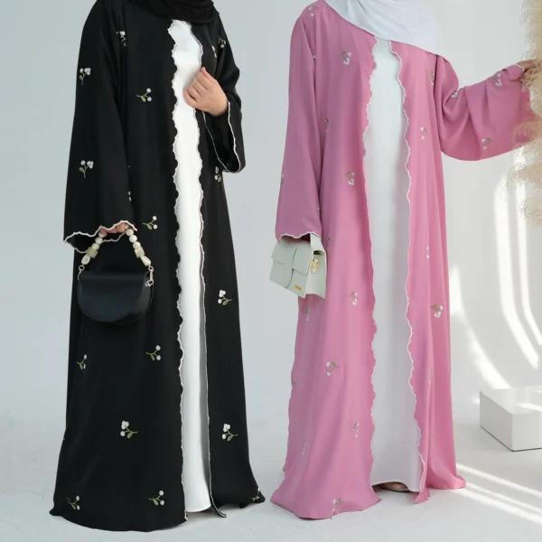 Eid Muslim Abaya for Women Embroidery Cardigan Dresses Abayas Ramadan Morocco Dubai Jalabiya Kaftan Vestidos Arab Long Robe 2025 - Image 11