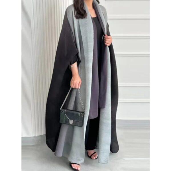 Muslim Abaya for Women Bat Sleeve Pleated Gradient Cardigan Trench Coat 2023 Autumn Dubai Abayas Plus Size Women's Luxury Coat - Image 26