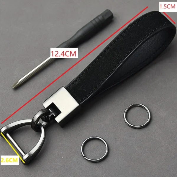Luxury Genuine Leather Keychain Top-end Business Gift For Man Good Quality Black Brown Real Leather Car Key Keyholder Key Chain - Image 12