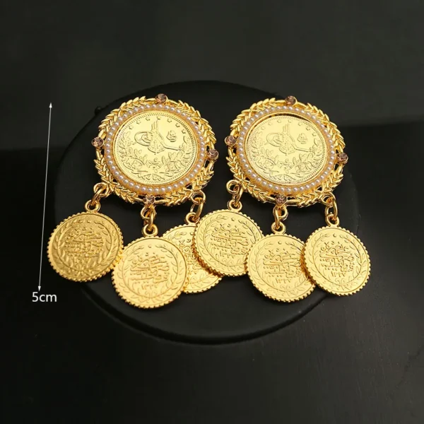 DiCai New Women's Brooch Oman Kurdish Coin Gold-plated Pendant Wedding Jewelry Bride Gift Lapel Pin Accessories Cute Fashion - Image 6