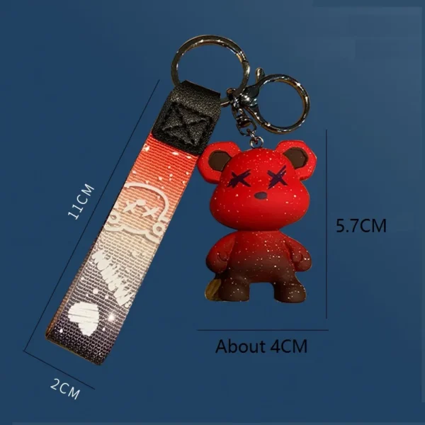 Cute Bear Keychain With Strap The Best Car Key Keyring Animal Bag Backpack Key Chain Charm Pendant Accessory Gift For Friend - Image 21